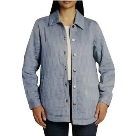 NWT Jachs Girlfriend Womens Quilted Chore Style Jacket Blue Size L - Picture 1 of 2